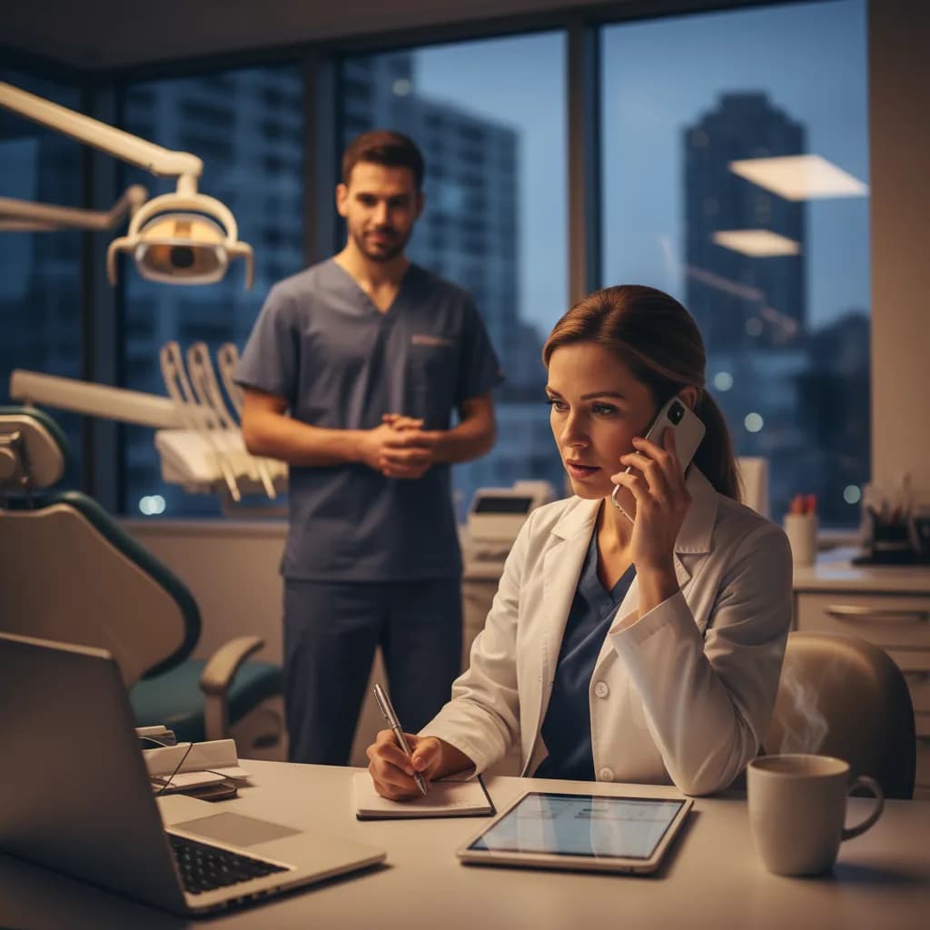 After-hours dental calls workflow showing how AI handles patient inquiries overnight