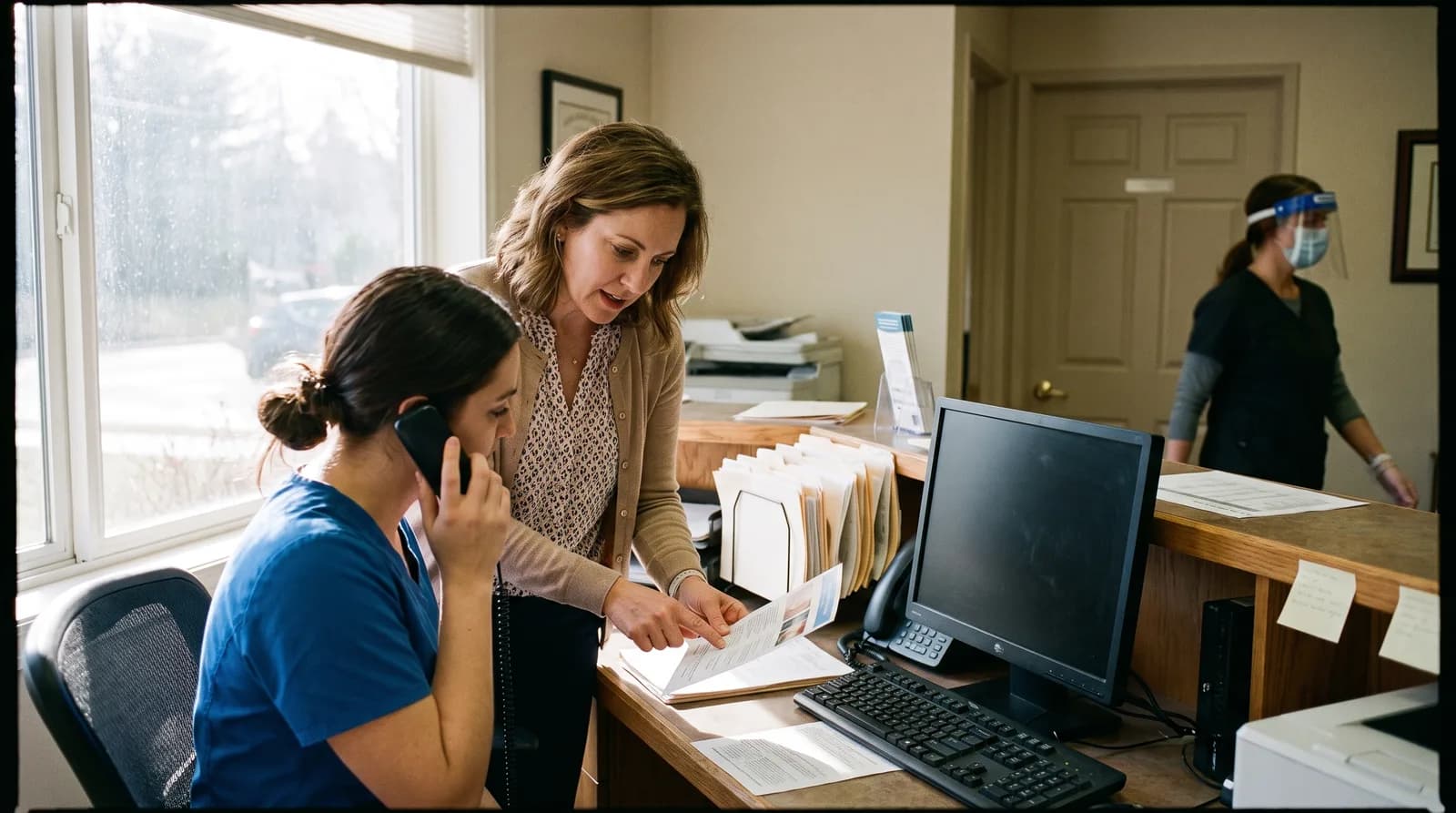 AI receptionist for small dental practice showing phone coverage options for solo and small offices