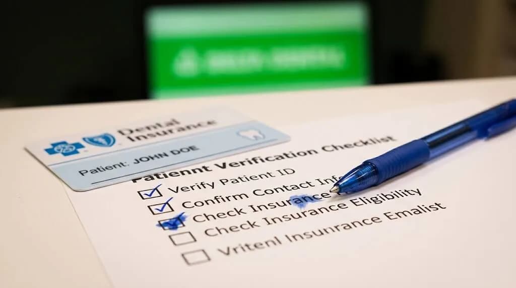 Dental insurance verification process checklist for front desk teams