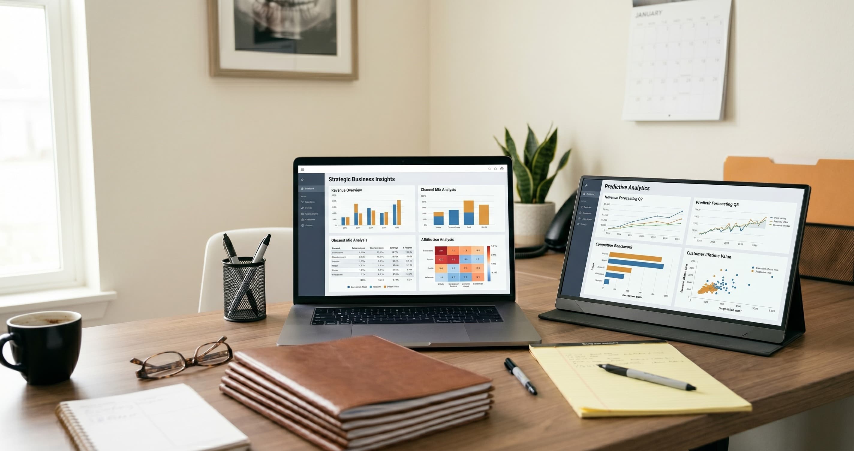 AI marketing tools for dental practices shown on a clean dashboard managing patient acquisition across four categories