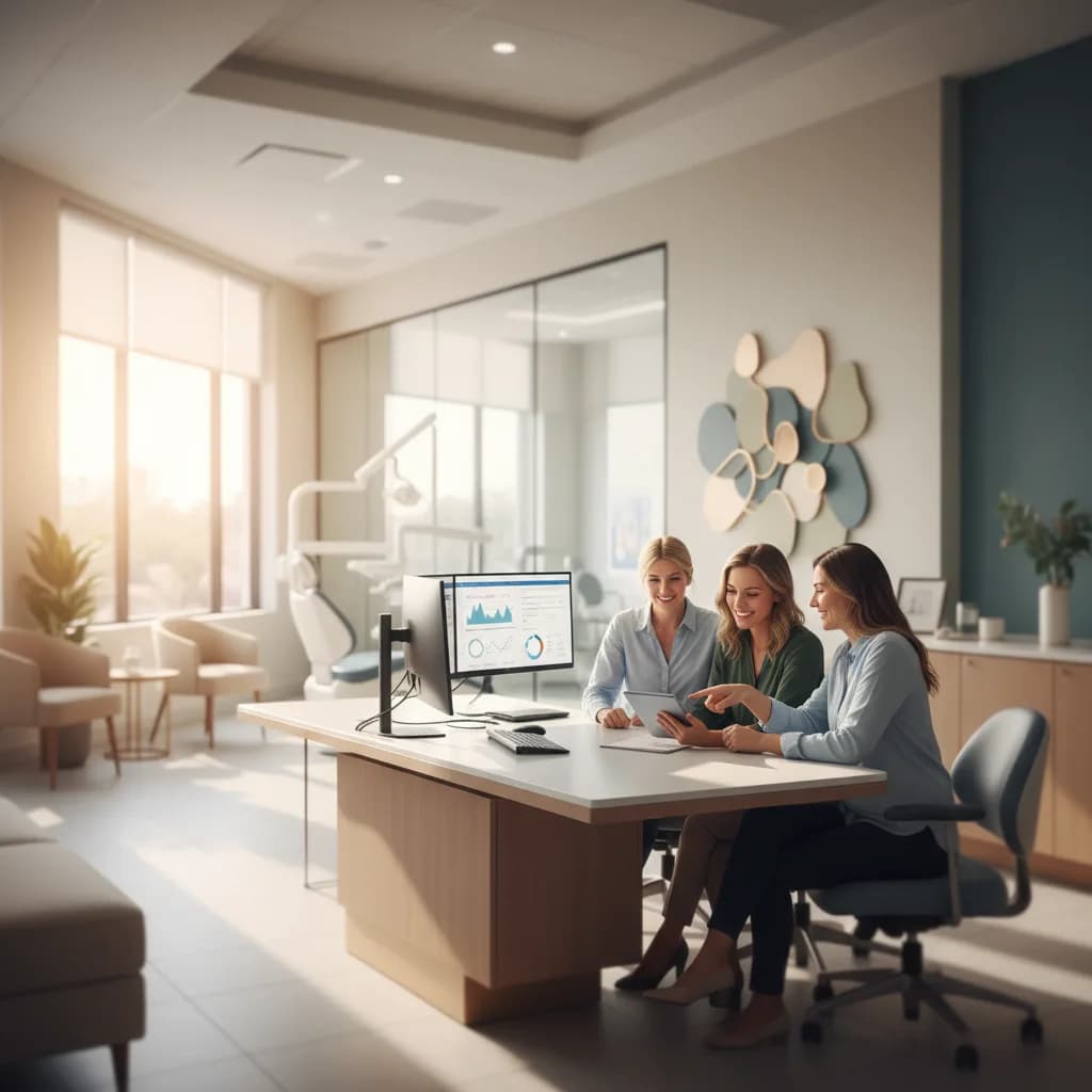 Centralized dental software linking multiple group practice locations for scaling.