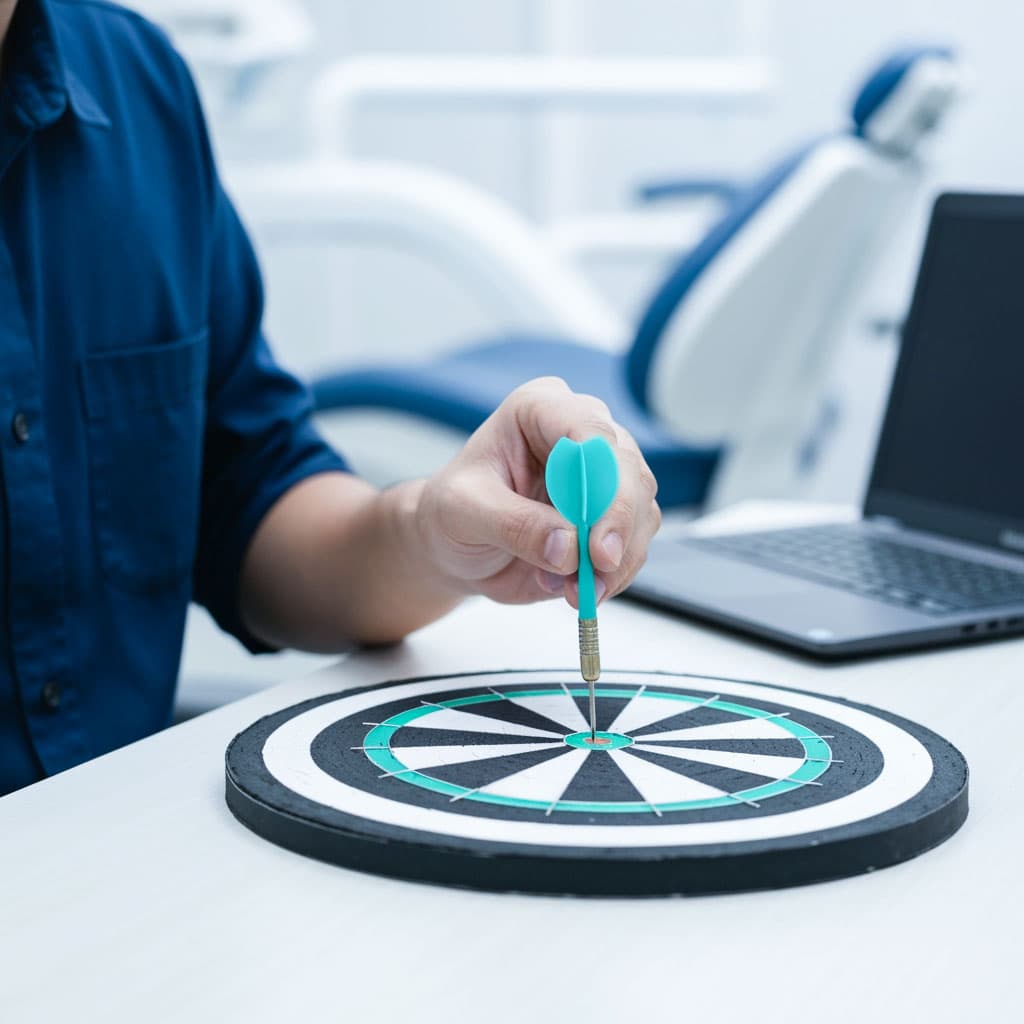 Smiling patient looking at a phone