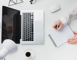 Modern workspace with devices