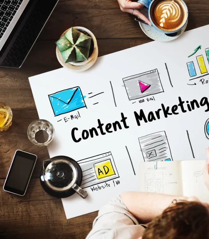 Team discussing website planning